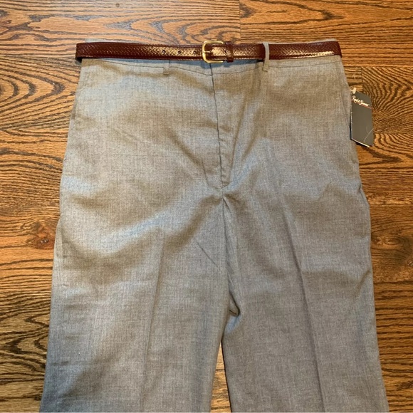 NWT Reed St. James Men's Dress Pants Size 34 X 30 Grey, With Belt, Vintage(?) - Picture 3 of 10
